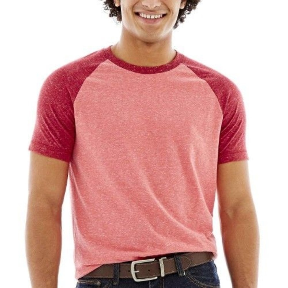 Arizona Coral Contrast Raglan Tee Size XL New